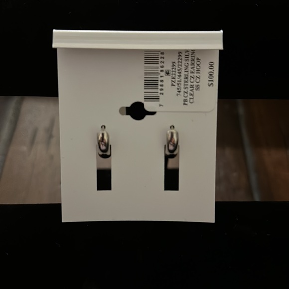 GIANI BERNINI STERLING SILVER CUBIC ZIRCONIA EARRINGS - Picture 2 of 3